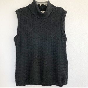 Vintage 90s Black Sleeveless Knit Cowl Neck Top M